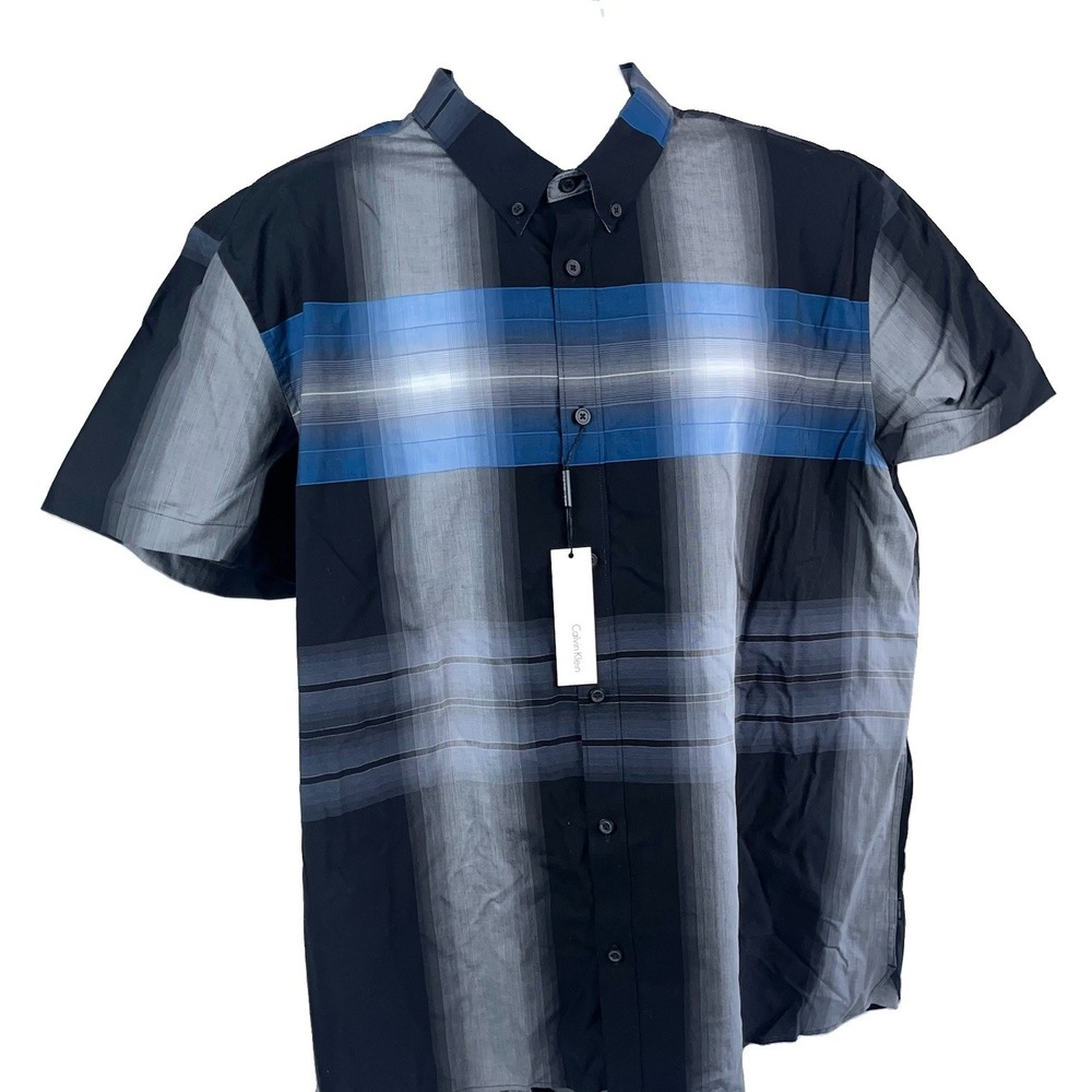 Calvin Klein Men's Short Sleeve XXL Navy Blue 100% Cotton New NWT